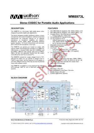 WM8973LGEFL/RV datasheet  